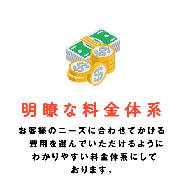 明瞭な料金体系